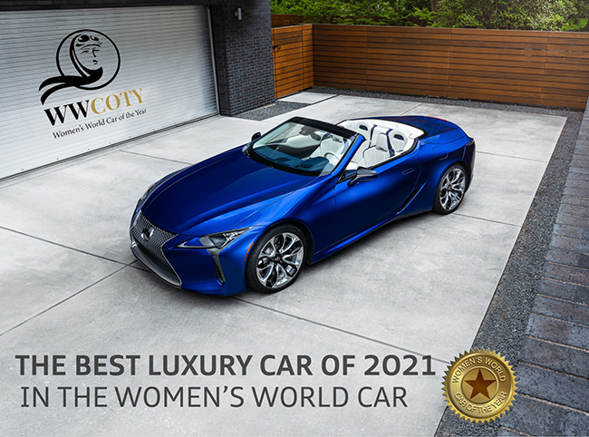 Lexus LC Convertible named the Best Luxury Car of 2021 in the Women’s World Car of The Year Awards