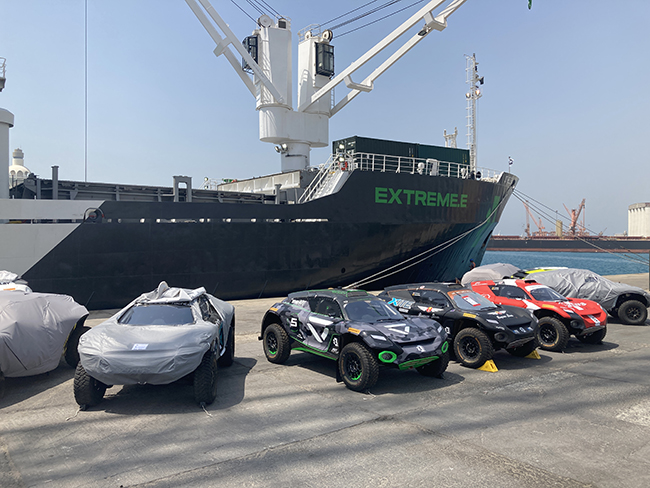 Next stop, AlUla! St. Helena ship carrying the all-electric SUVs for Extreme E’s debut X Prix arrives in Jeddah