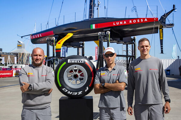 A PIRELLI FORMULA 1 TYRE SIGNED BY THE LUNA ROSSA TEAM AUCTIONED FOR CHARITY