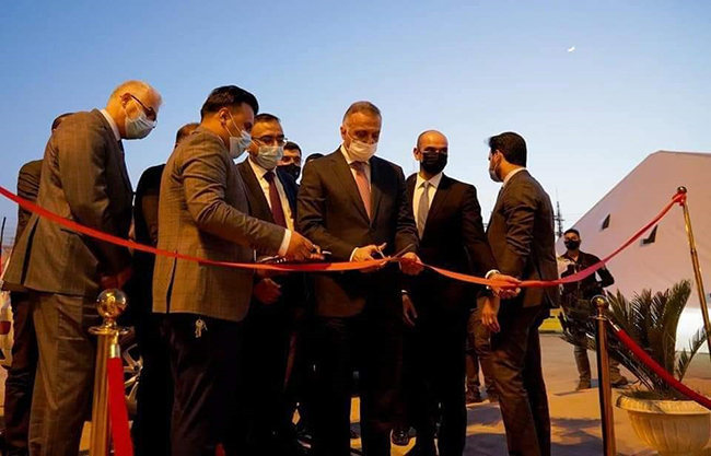 السيد مصطفى الكاظمي رئيس الوزراء العراقي يفتتح محطة السماوة للطاقة الكهربائية تنفيذ «جنرال إلكتريك»