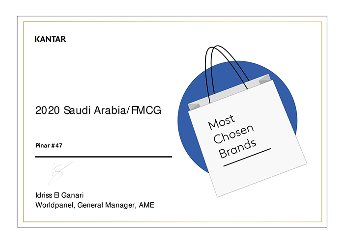 Pinar named as Top 50 Most Chosen FMCG Brand in KSA