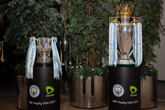 Manchester City and Etisalat bring Premier League and Carabao Cup trophies to Expo 2020 Dubai