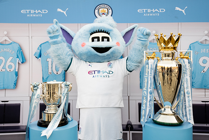 MANCHESTER CITY FANS CELEBRATE DERBY VICTORY AT LIVE FAN EVENT IN ABU DHABI ON SATURDAY