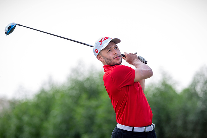 LIVERPOOL STAR ALEX OXLADE-CHAMBERLAIN SHOWS OFF HIS GOLF SKILLS AT AVIV DUBAI CHAMPIONSHIP PRO-AM