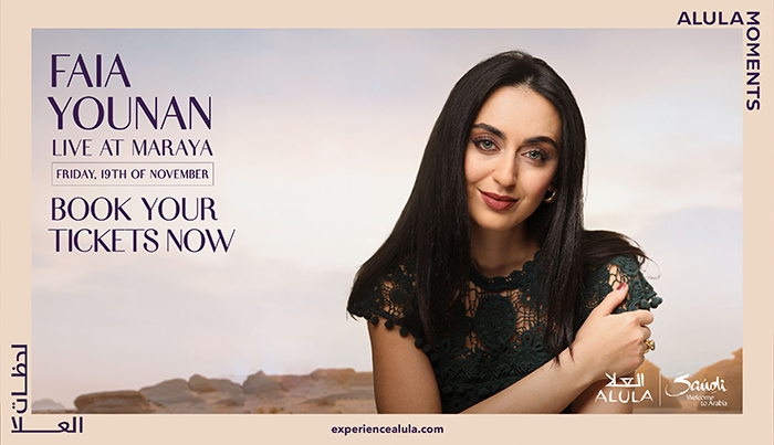 Faia Younan to perform live in AlUla