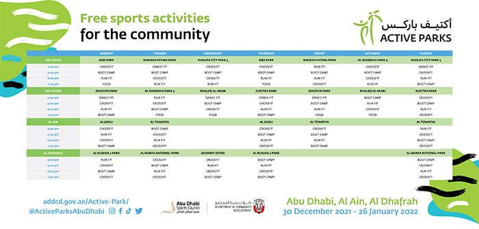 Schedule for Abu Dhabi’s ‘Active Parks’ Initiative to Promote Healthier Lifestyle Announced