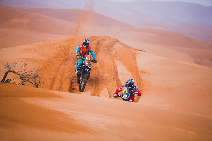 Ferocious speed the tactic to tame the deserts on Dakar day two