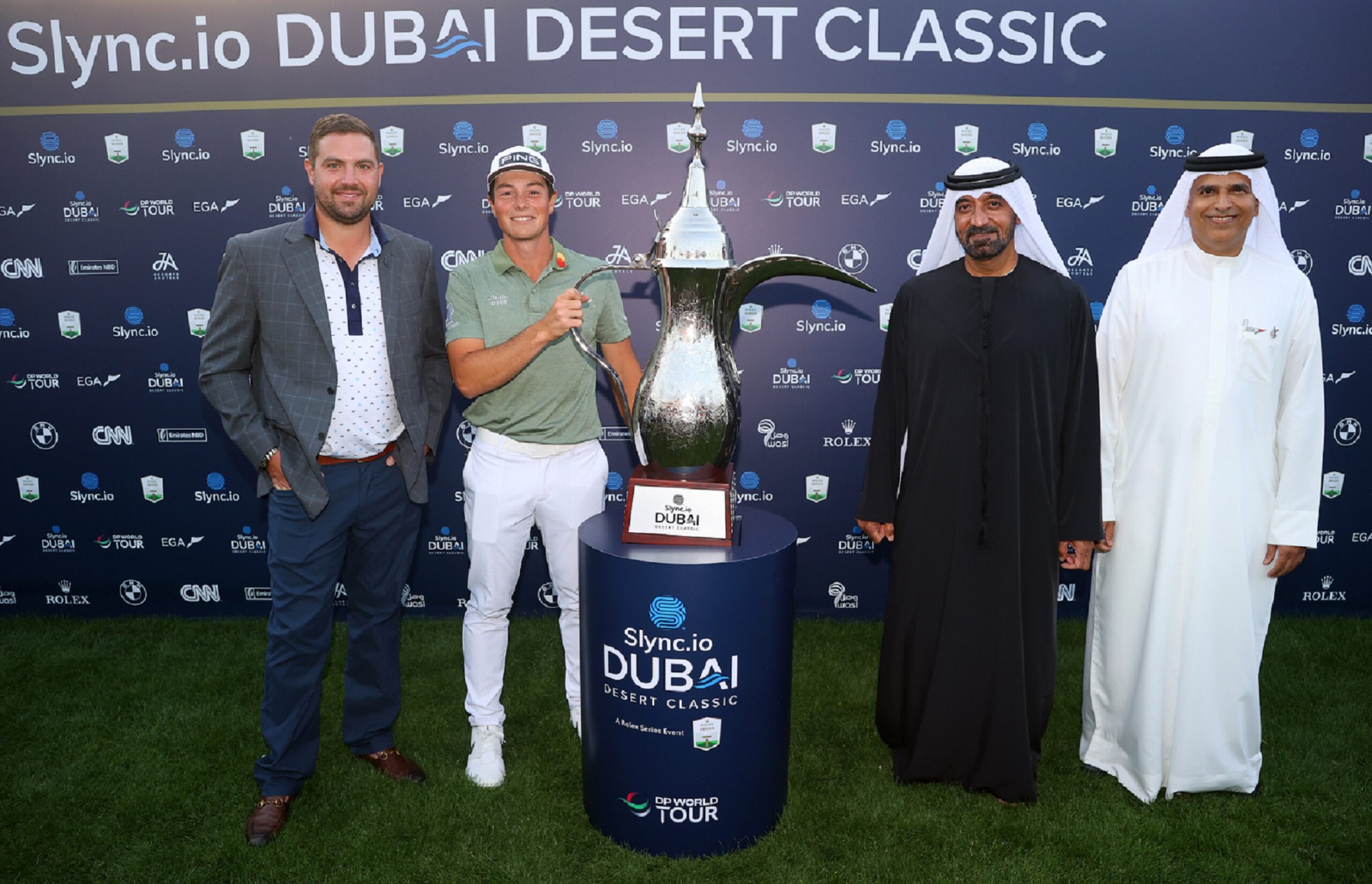 Viktor-ious! Hovland bags maiden Slync.io Dubai Desert Classic with thrilling play-off win over Bland