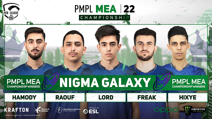 فريق NIGMA GALAXY يفوز بالمركز الأول ومبلغ 40 ألف دولار أمريكي في بطولة PMPL الشرق الأوسط وأفريقيا 2022