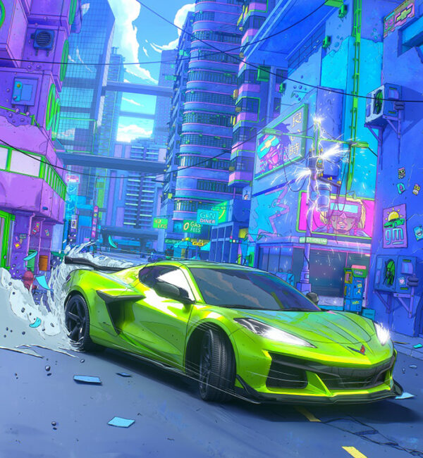 «كورفيت Z06» للعام 2023 تلفت الانتباه مجدَّداً مع عمل NFT إبداعي حصري للفنّان الشهير كسولّو