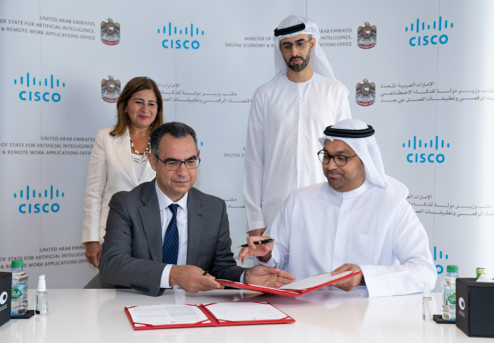 MoU between Minister of State for Artificial Intelligence, Digital Economy and Remote Work Applications and Cisco