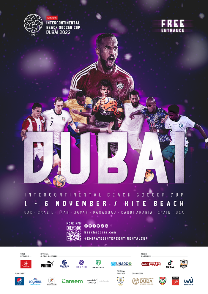 كأس القارات لكرة القدم الشاطئية تحمل اسم «طيران الإمارات»