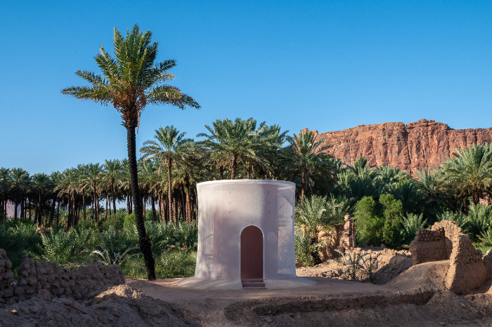 The art of wellness showcased through the Resonant Shell, an immersive installation by artist Natalie Harb in the lush Oasis of AlUla