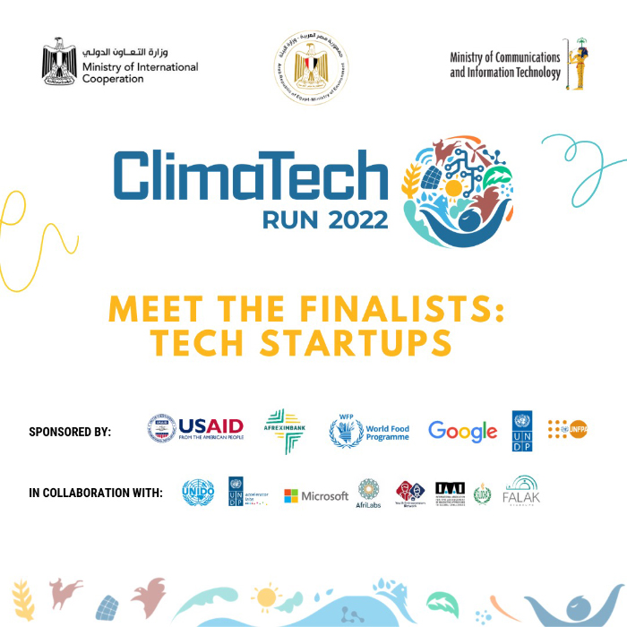 إعلان قائمة الشركات الناشئة المُتأهلة للتصفيات النهائية ضمن المسابقة الدولية Climatech Run بمؤتمر المناخ. COP27 إعلان قائمة الشركات الناشئة المُتأهلة للتصفيات النهائية ضمن المسابقة الدولية Climatech Run بمؤتمر المناخ. COP27