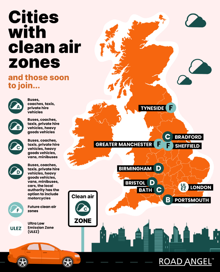 More UK cities introduce clean air zones