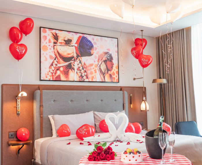 Get ready for a celebration filled with a romantic room Set Up this Valentine’s Day at Revier Dubai Hotel