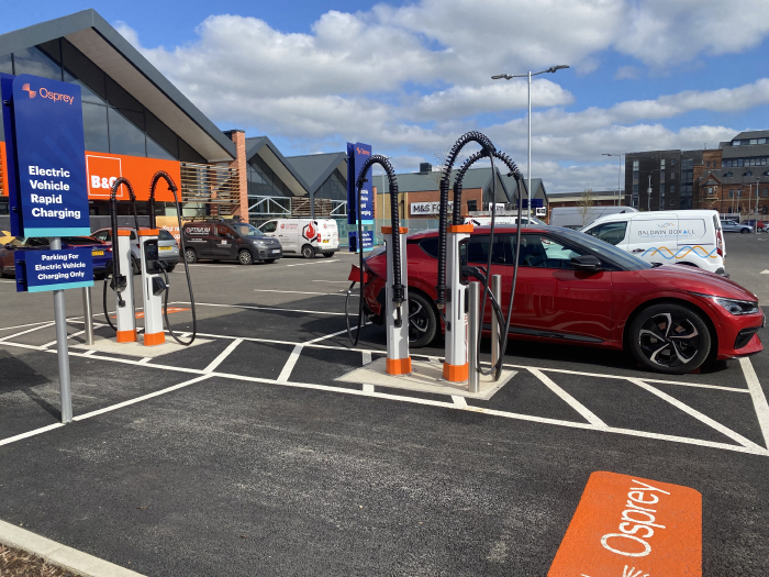 Osprey ramps up its EV charging network roll-out, installing as many rapid chargers in Q1 2023 as it did in the whole year of 2022