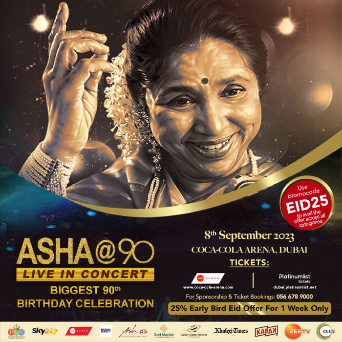 PME ENTERTAINMENT PROUDLY PRESENTS Asha Bhosle – Live in Concert