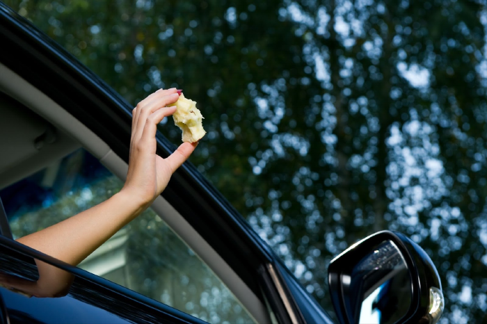 Drivers warned over fines for throwing apples out the window