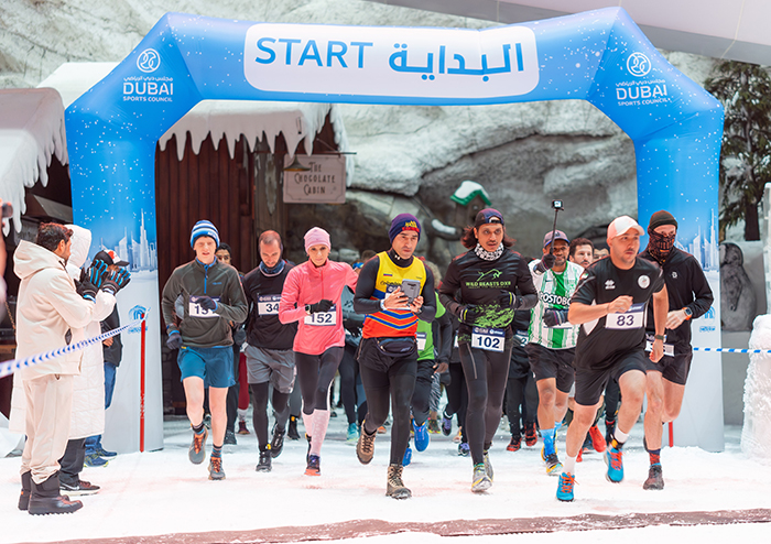 سباق دبي للجري الثلجي يستقطب أكثر من 600 مشارك من 70 جنسية من داخل وخارج الدولة