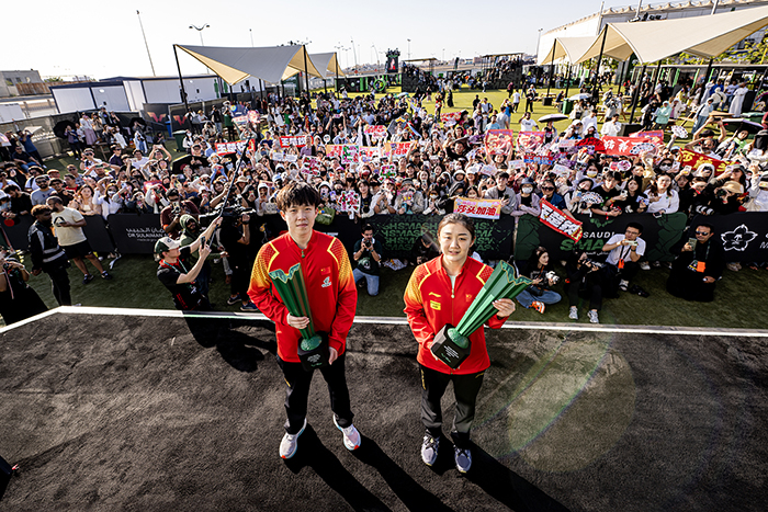 WORLD #1 WANG CHUQIN SEALS HISTORIC SAUDI SMASH TREBLE: CHINESE TOP SEED ADDS MEN’S SINGLES TITLE TO DOUBLES & MIXED DOUBLES CROWNS