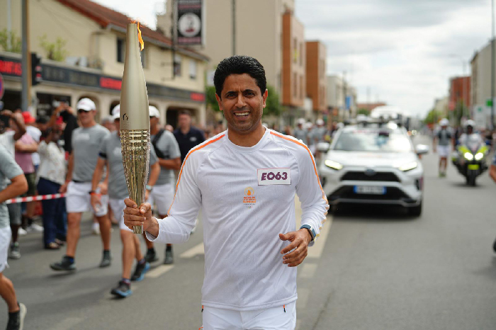 ‘An achievement for all Arabs’: PSG President Nasser Al-Khelaïfi Takes Part in Olympic Torch Relay in Paris Ahead of Opening Ceremony