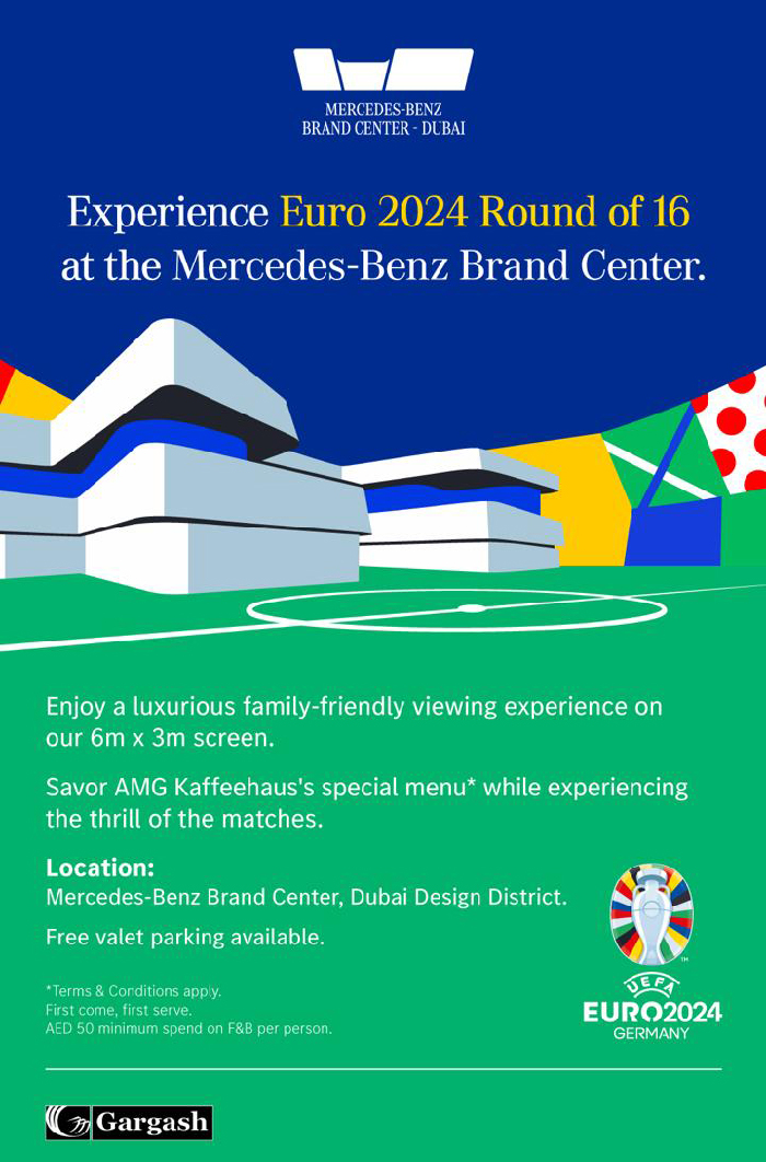 Experience the Thrill of Euro Cup 2024 Final Match at Mercedes-Benz Brand Center, Dubai District