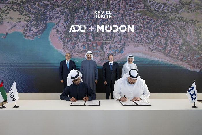 In the presence of Mohamed bin Zayed Al Nahyan and Abdel Fattah El-Sisi . . ADQ Appoints Modon as Master Developer for Ras El Hekma Megaproject in Egypt