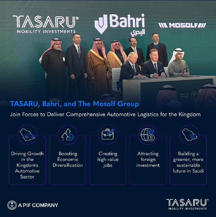 TASARU, Bahri, and Mosolf Group Join Forces to Deliver Comprehensive Automotive Logistics for the Kingdom